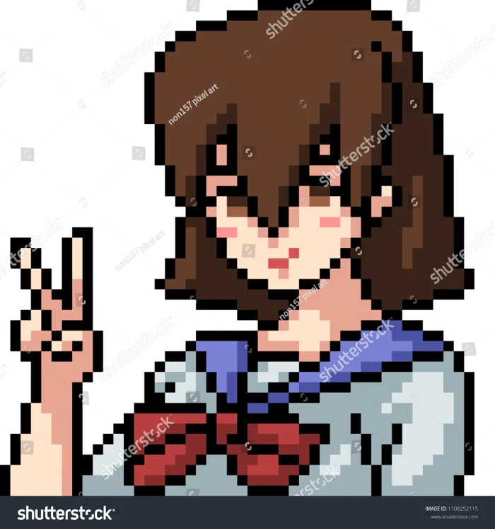 Vector Pixel Art Anime Girl Isolated: Vector có sẵn (miễn phí bản quyền)  1108252115 | Shutterstock