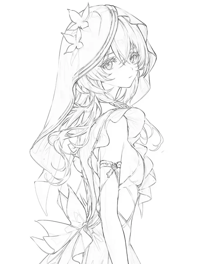 Lưu ngay 132+ ảnh anime không màu đẹp để tập tô và vẽ tay