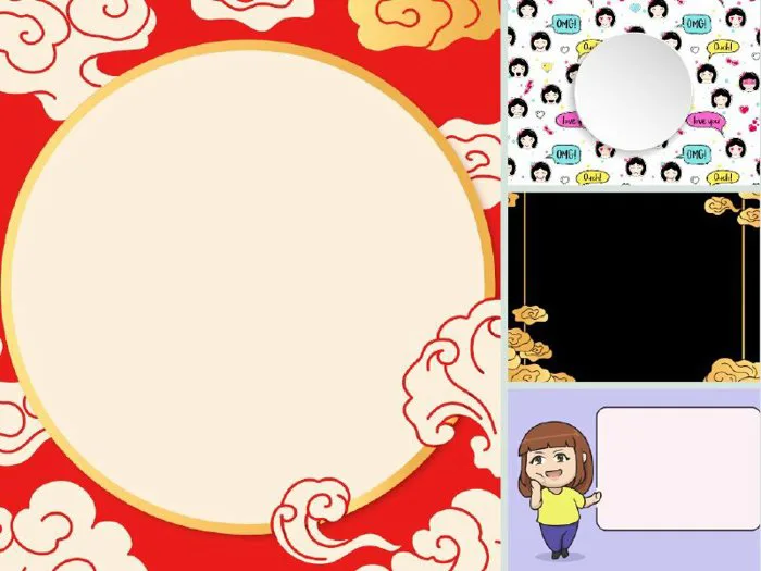 Tải mẫu ghép ảnh Anime đẹp, chất, ngầu, dễ thương file PNG, PSD, Vector