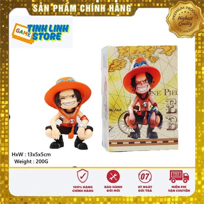 Mô hình - Figure One Piece nhân vật ACE Chibi - Hỏa Quyền Ngồi Cười