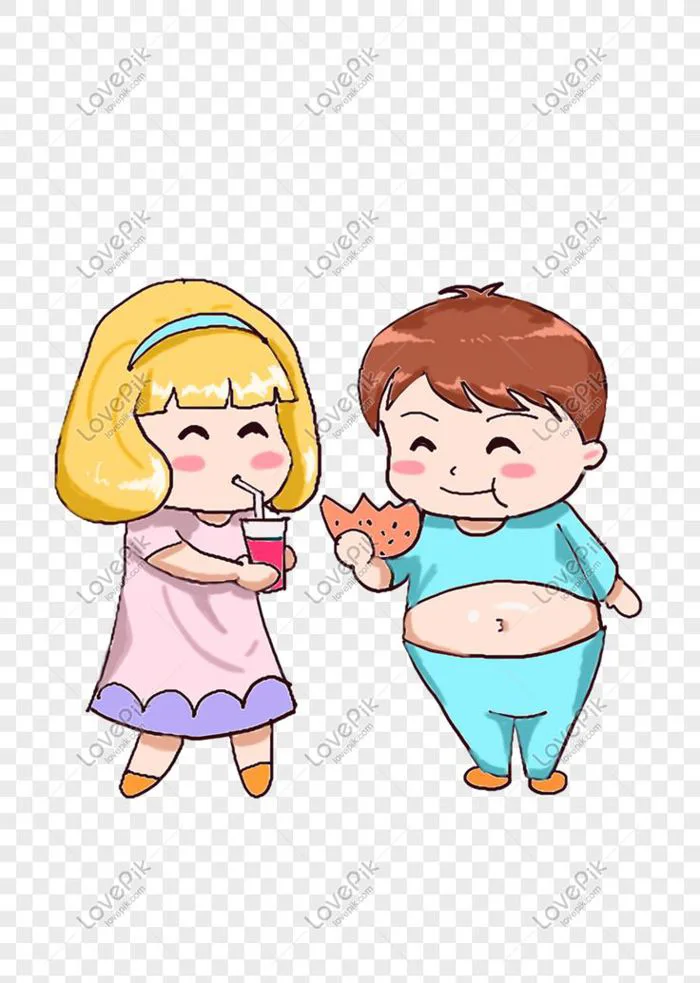 Cậu Bé Dễ Thương Hoạt Hình Uống Mùa Hè Uống Thức ăn Nhanh