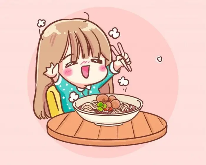 Tuyển chọn ảnh chibi ăn uống cute hợp mọi phong cách