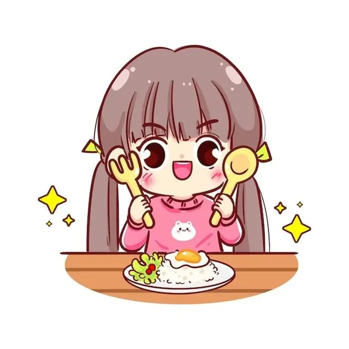 Tuyển chọn ảnh chibi ăn uống cute hợp mọi phong cách