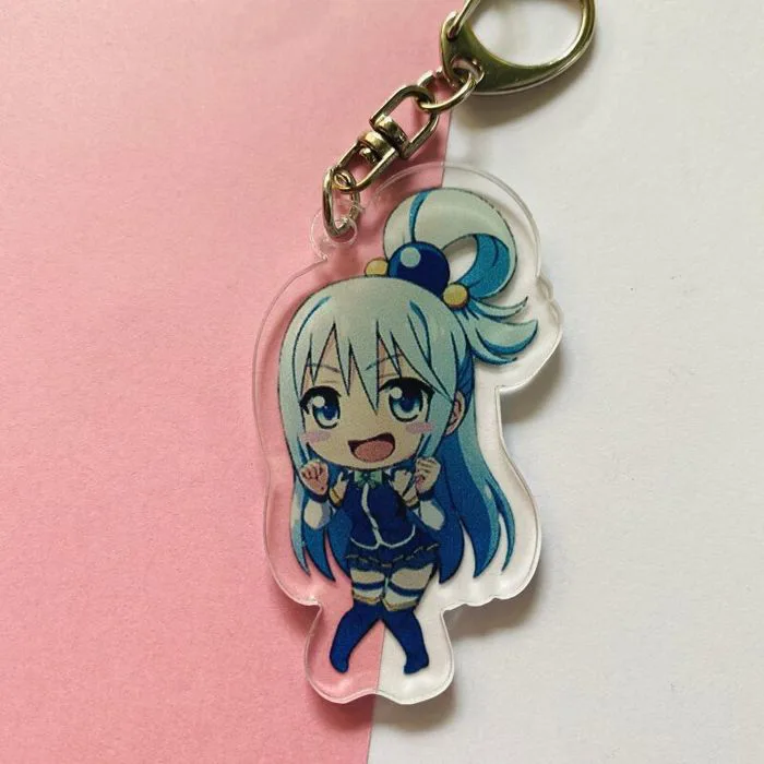 Mica trong acrylic ) Móc khóa AQUA KONOSUBA CHIBI quà tặng xinh xắn dễ  thương in hình