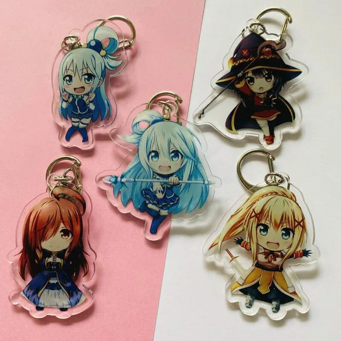 Mica trong acrylic ) Móc khóa AQUA KONOSUBA CHIBI quà tặng xinh xắn dễ  thương in hình
