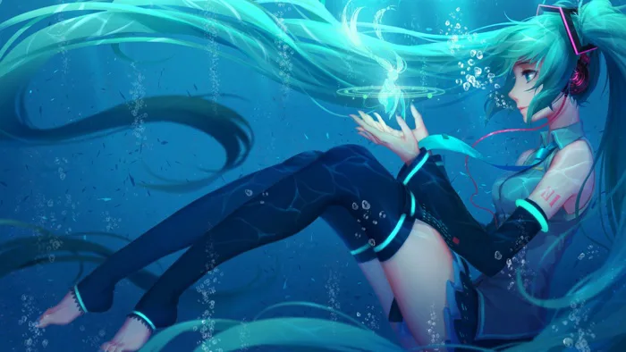 Hình Nền Anime 4K Hatsune Miku Phép Thuật Dưới Nước | 3840x2160 | Wallpaper  Alchemy