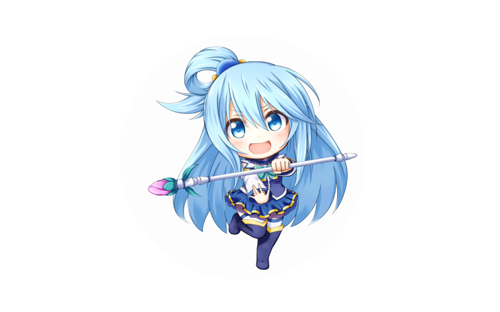 HD Wallpaper: Aqua from KonoSuba in Chibi Form | 2560x1600 | Wallpaper Abyss