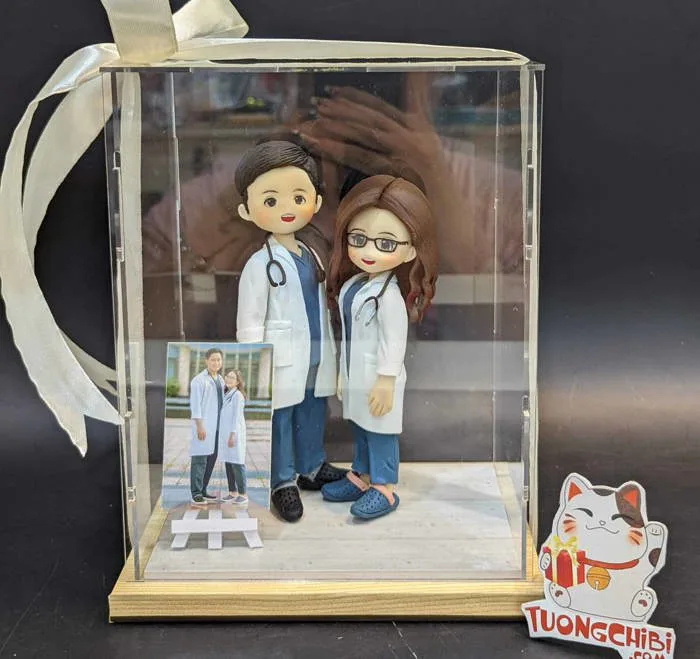 quà tặng bác sĩ dược sĩ và y tá - Tượng Chibi Tamy | Tượng Đất Sét Handmade  - Tượng Mini Cá Nhân 3D Theo Yêu Cầu