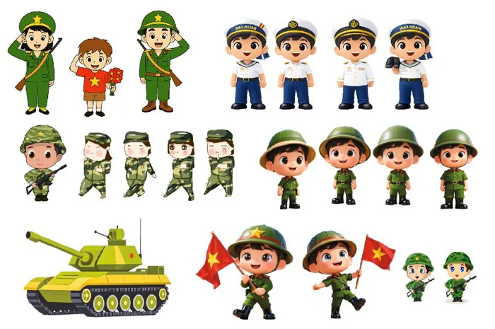 80 Ảnh chibi bộ đội hành quân thiết kế phông nền - Pdcorel.com