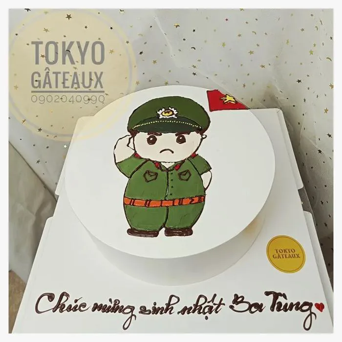 BVH18 - Bánh sinh nhật vẽ hình chibi Chú Bộ Đội sz20 - Tokyo Gâteaux - Đặt  lấy ngay tại Hà Nội