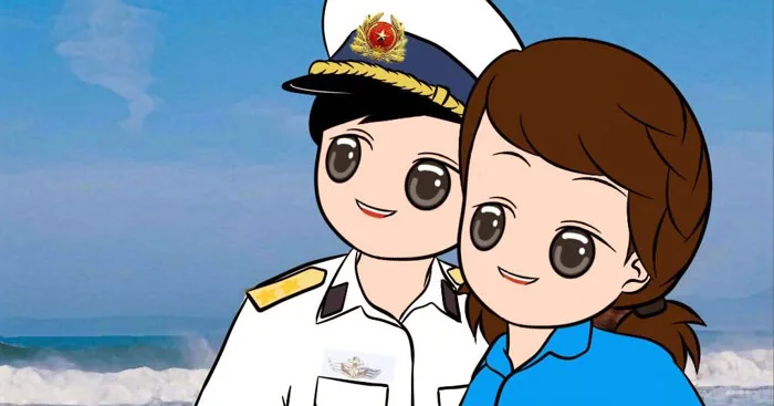 Nhận vẽ thuê chibi theo ảnh yêu cầu 50k: Chibi đẹp về lính hải quân