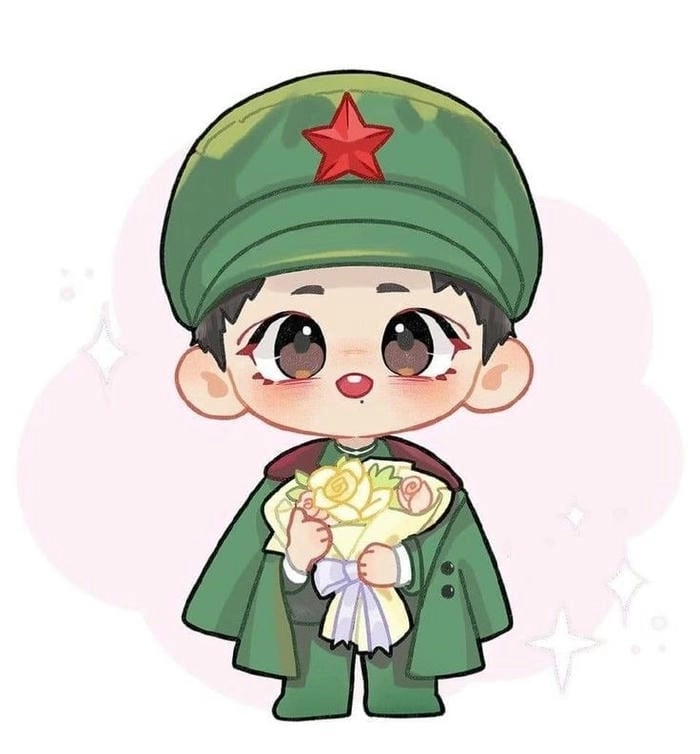 Bộ ảnh chú bộ đội chibi đáng yêu với nét vẽ sinh động