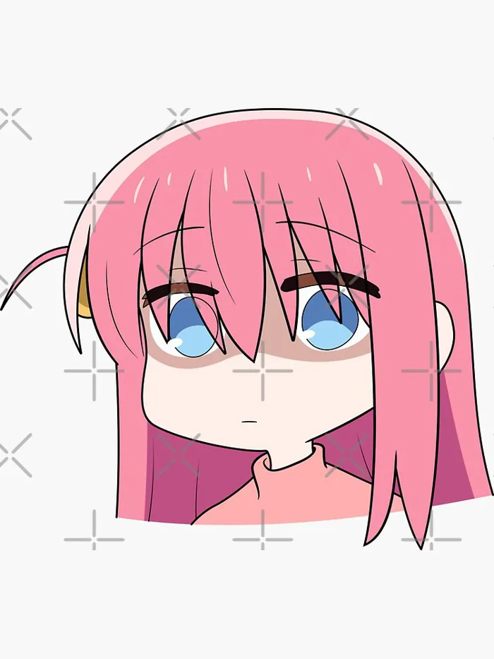 Bocchi the Rock! Hitori Gotou Chibi Head Sticker