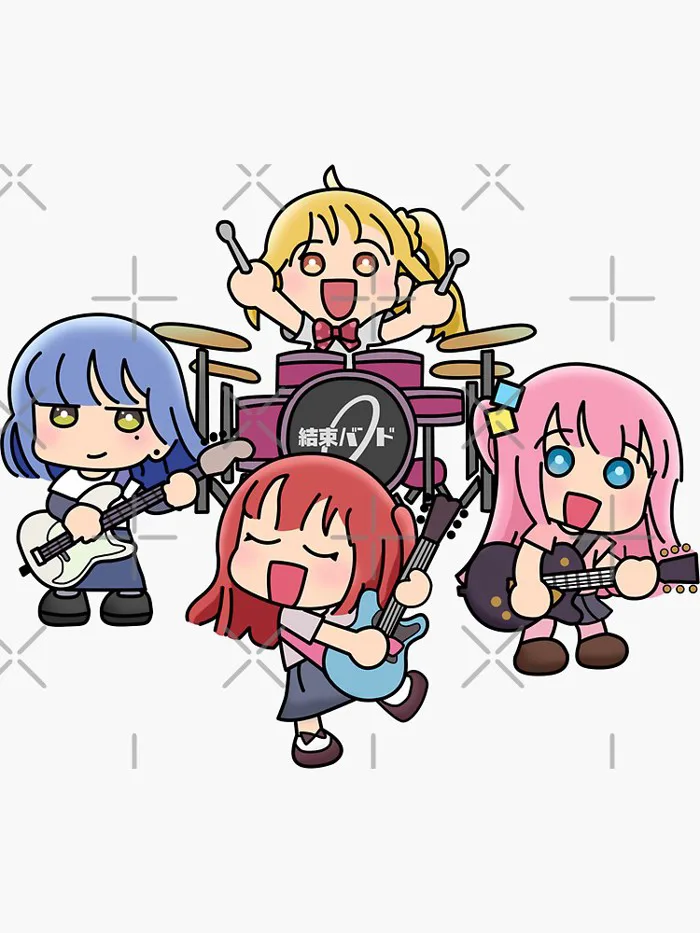 Bocchi The Rock Chibi Art Sticker
