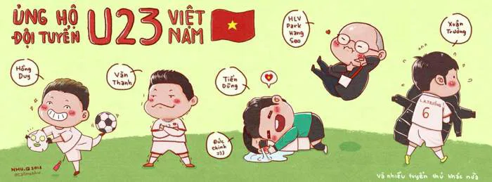Ảnh chibi cầu thủ U23 Việt Nam khiến mọi người cười lăn