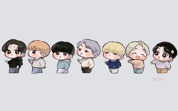 Bộ ảnh chibi BTS siêu đáng yêu làm tan chảy trái tim fan