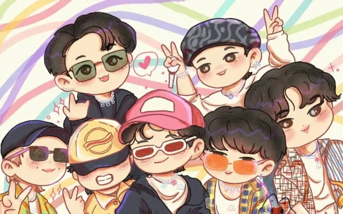Khám phá bộ sưu tập ảnh chibi BTS dễ thương đáng yêu