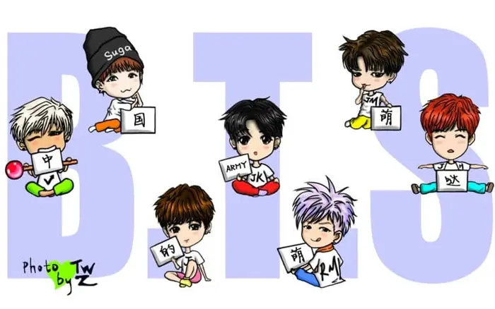 Tuyển tập ảnh chibi BTS chất lượng cao cho fan hâm mộ