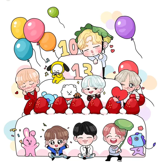 Tuyển tập ảnh chibi BTS chất lượng cao cho fan hâm mộ