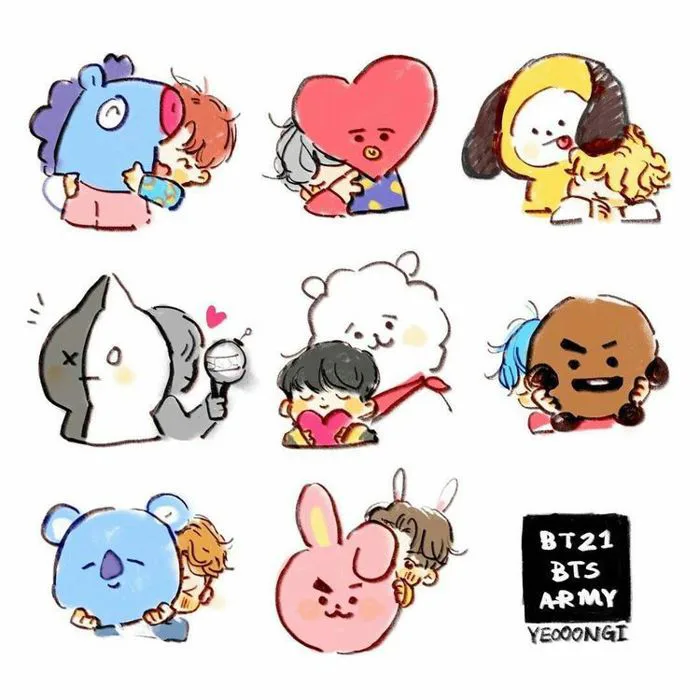 Ảnh K-pop - BTS Chibi + BT21 - Wattpad