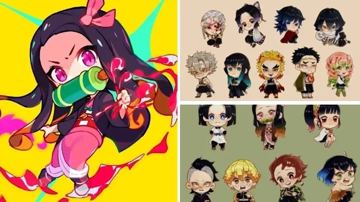 Bộ ảnh thanh gươm diệt quỷ chibi siêu đáng yêu cực chất