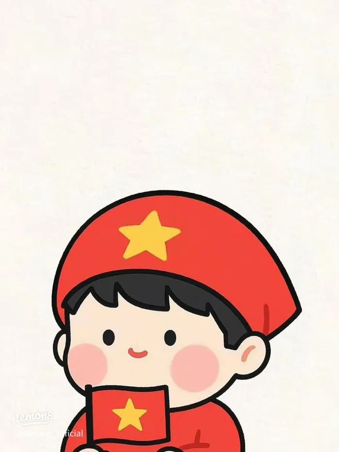 18 hình nền Việt Nam cute: em bé cầm cờ, cờ Việt Nam chibi mừng Quốc Khánh  2/9