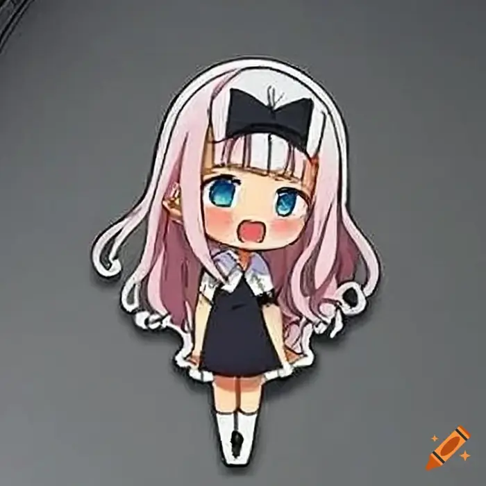 Chika Fujiwara chibi sticker on Craiyon
