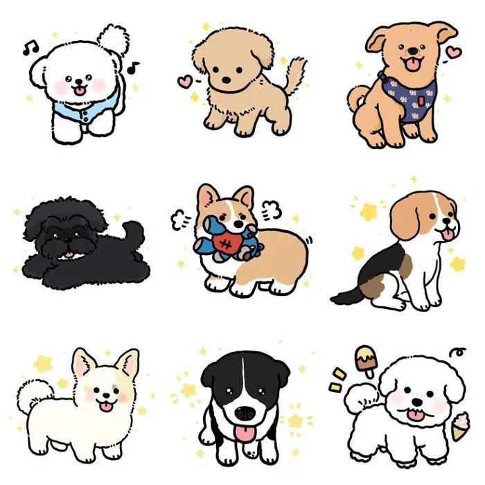 Hình nền chó chibi siêu cưng: Nhìn một lần là muốn tải ngay