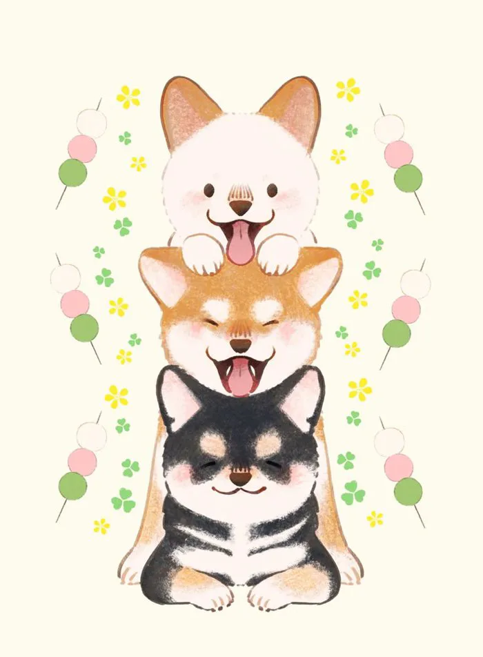Hình nền chó chibi siêu cưng: Nhìn một lần là muốn tải ngay