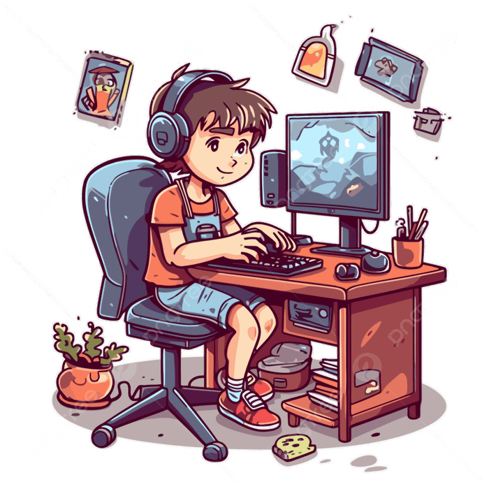 Hình ảnh Chơi Game Clipart Cậu Bé Hoạt Hình Chơi Trò Chơi điện Tử Trên Máy Tính Vectơ PNG , Chơi Game, Clip Nghệ Thuật, Hoạt Hình PNG và Vector với nền