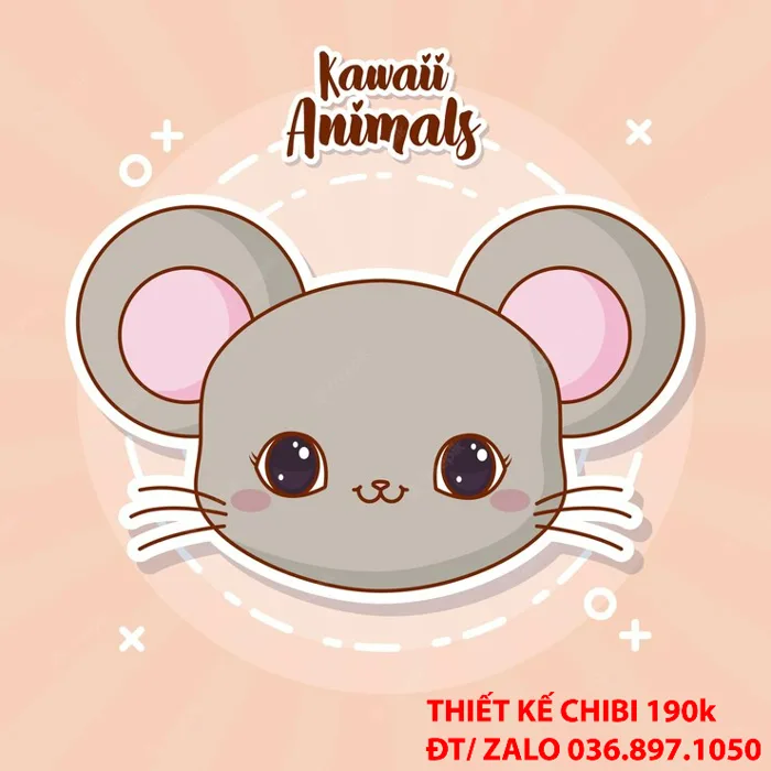 MẪU THIẾT KẾ LOGO CHIBI CON CHUỘT CUTE