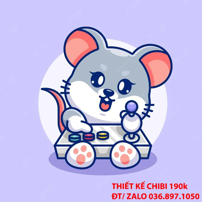 MẪU THIẾT KẾ LOGO CHIBI CON CHUỘT CUTE