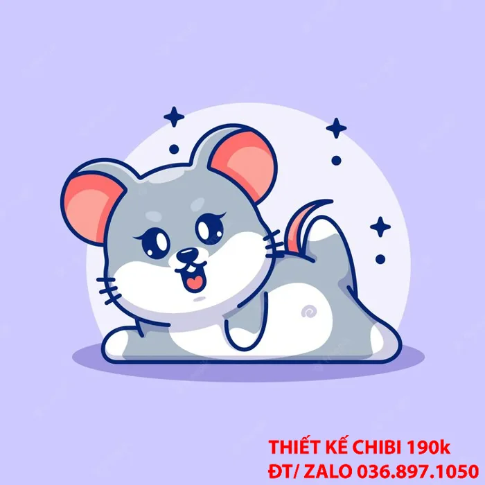 MẪU THIẾT KẾ LOGO CHIBI CON CHUỘT CUTE