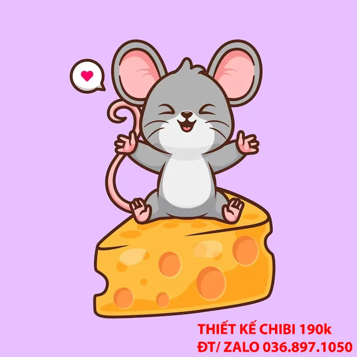 MẪU THIẾT KẾ LOGO CHIBI CON CHUỘT CUTE