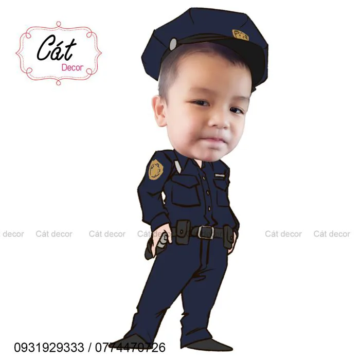 Chibi Cảnh Sát , Công An - Tổng Hợp - Cát Decor Trang trí Đà Nẵng