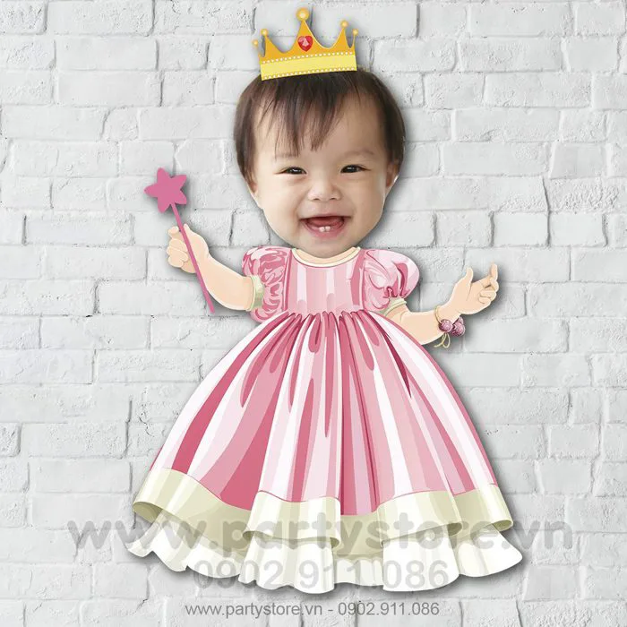 Chibi cho bé gái công chúa đội vương miện - PartyStore.vn