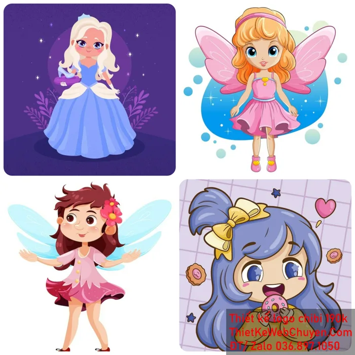 Chibi Công Chúa Disney, THIẾT KẾ CHIBI 190K CUTE ĐÁNG YÊU