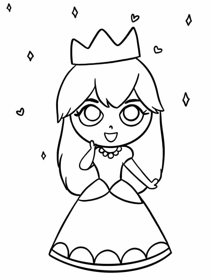 Tô màu Công Chúa Chibi Đáng Yêu - Trang Tô Màu Cho Bé