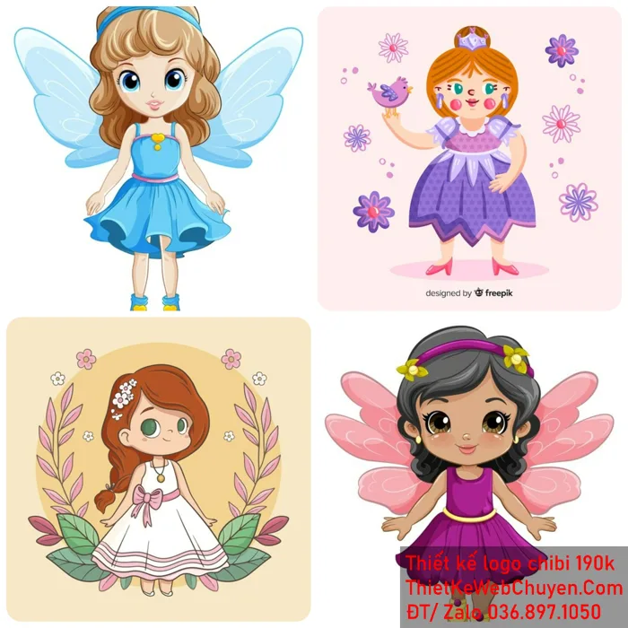 Chibi Công Chúa Disney, THIẾT KẾ CHIBI 190K CUTE ĐÁNG YÊU