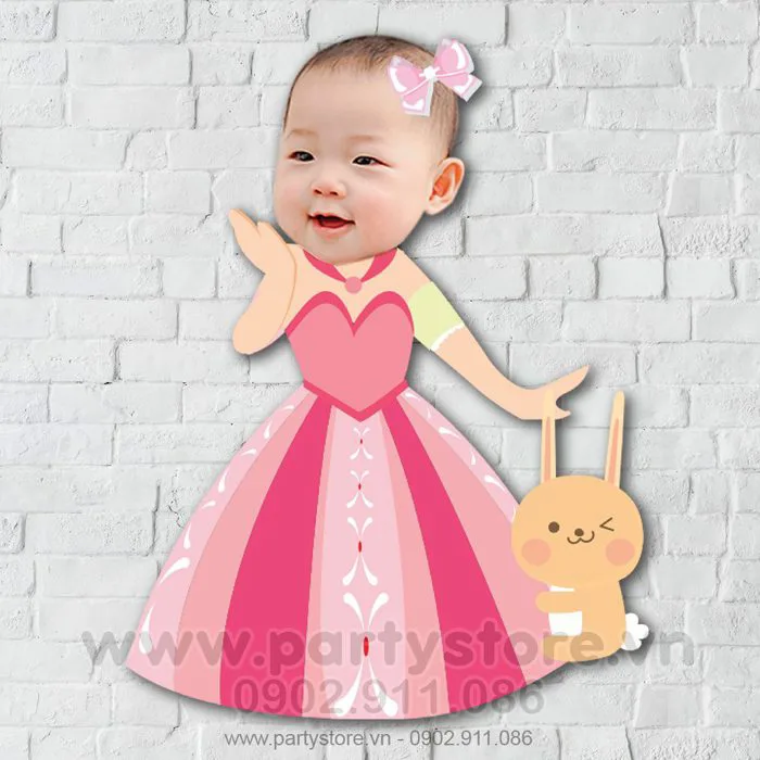 Chibi cho bé gái công chúa và bạn thỏ - PartyStore.vn