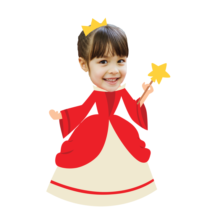 Chibi công chúa đầm đỏ - mẫu 1