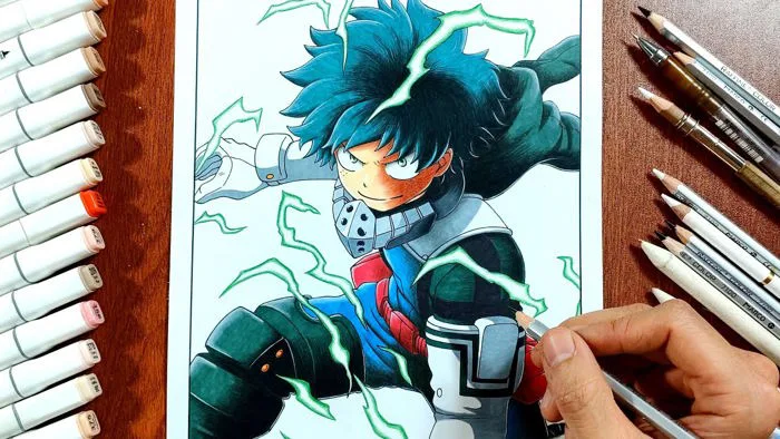 Cách vẽ Izuku (deku) / How To Draw Deku My Haro Academia