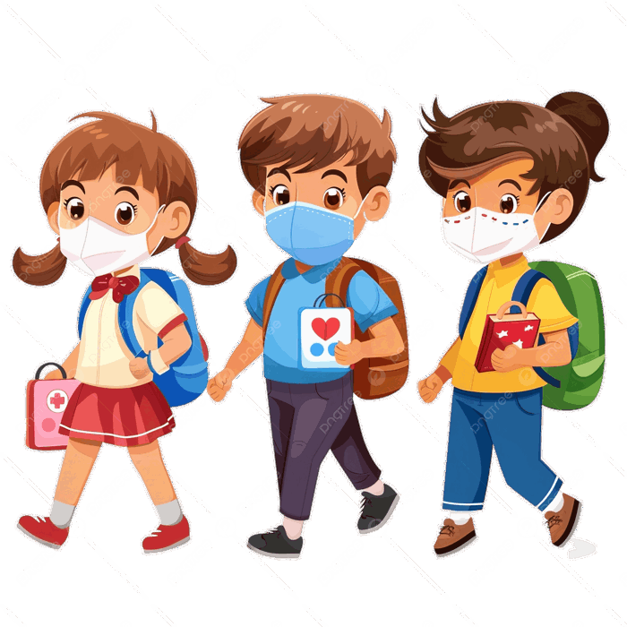 Hình ảnh Trẻ Em đeo Khẩu Trang đi Học Tải Xuống Chuyên Nghiệp PNG , Virus  Corona, Khoảng Cách, Vi Rút PNG trong suốt và Vector để tải xuống miễn phí