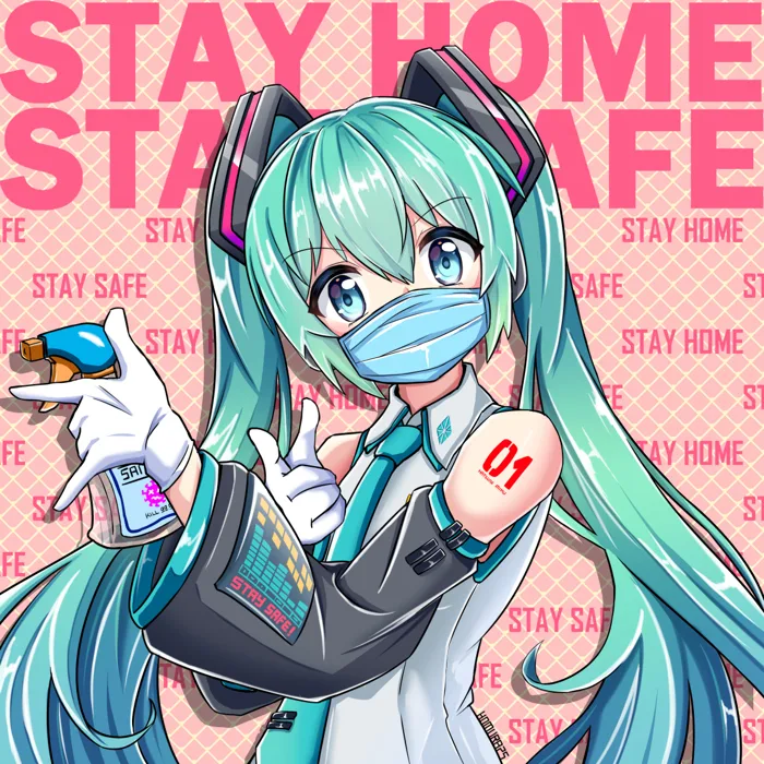Loạt tranh các nhân vật anime đeo khẩu trang cổ động trong mùa dịch bệnh