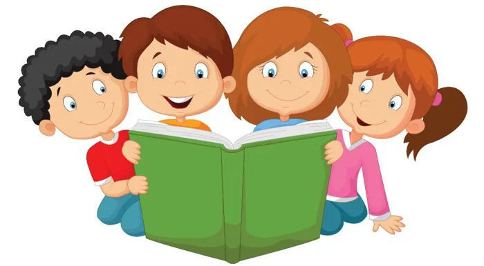 Vector ảnh trẻ em đang đọc sách