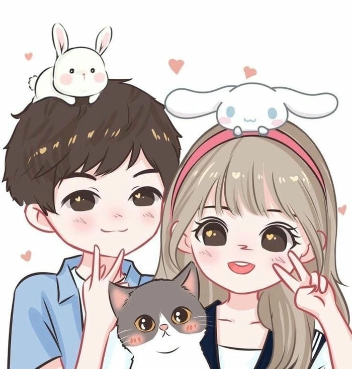 Bộ ảnh chibi đôi dễ thương dành cho các cặp đang yêu nhau