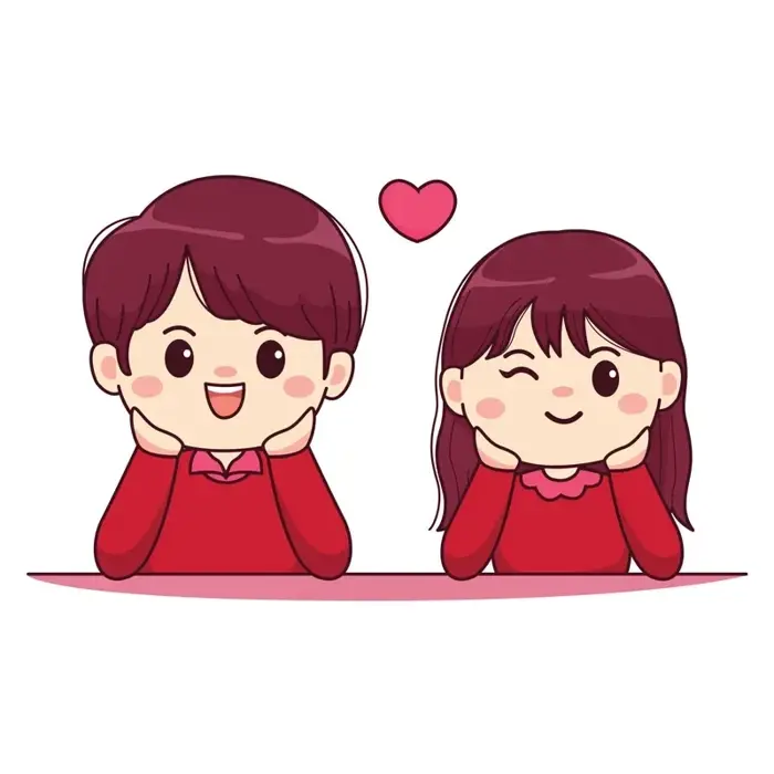 Bộ ảnh chibi đôi dễ thương dành cho các cặp đang yêu nhau