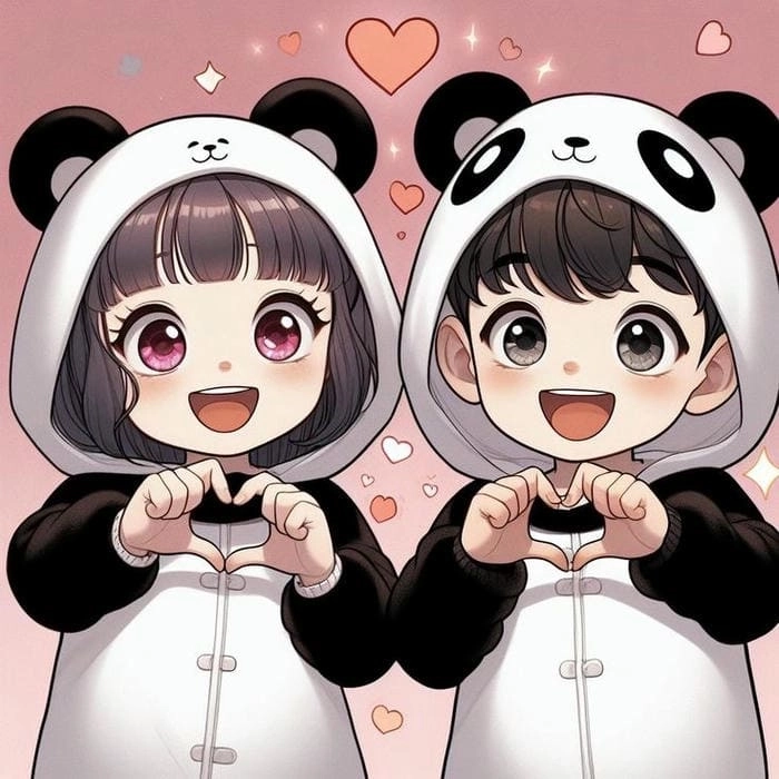 Bộ ảnh chibi đôi dễ thương dành cho các cặp đang yêu nhau