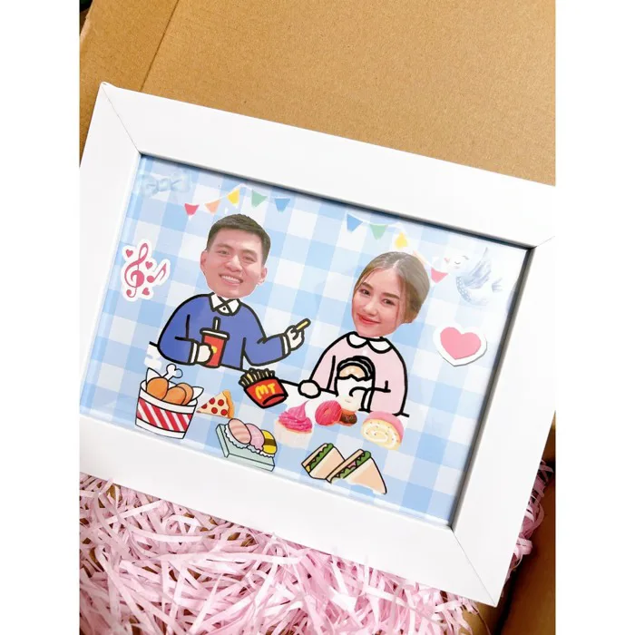 Khung Ảnh Handmade Chibi Cặp Đôi Quà Tặng In Theo Yêu Cầu Tặng Bạn Trai Bạn  Gái Khung Ảnh 3D Để Bàn Couple