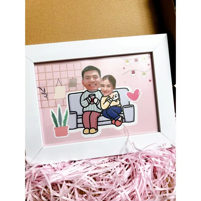 Khung Ảnh Handmade Chibi Cặp Đôi Quà Tặng In Theo Yêu Cầu Tặng Bạn Trai Bạn  Gái Khung Ảnh 3D Để Bàn Couple